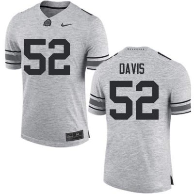 NCAA Ohio State Buckeyes Men's #52 Wyatt Davis Gray Nike Football College Jersey MIX0045XO